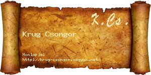 Krug Csongor névjegykártya